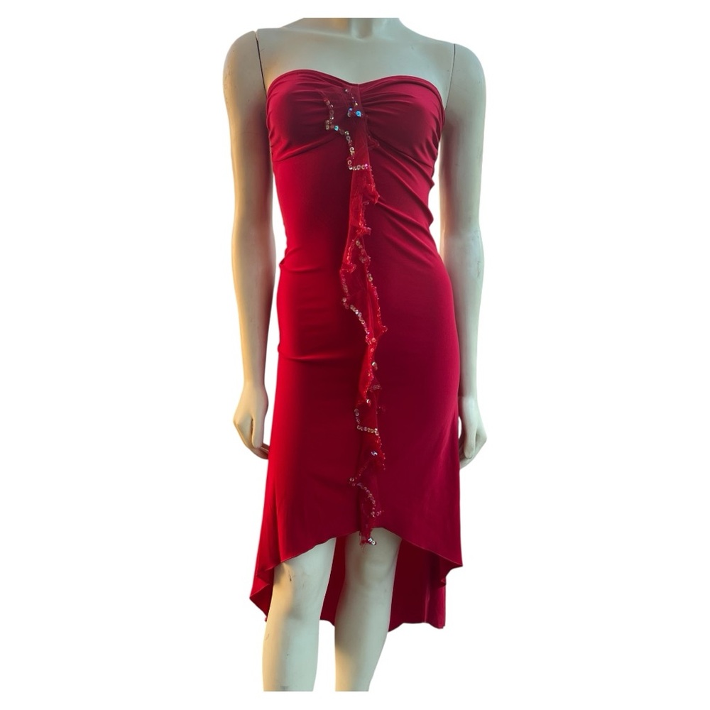 Sabora Red Body Con Sexy Hi-Low Dress Size Medium NWOT